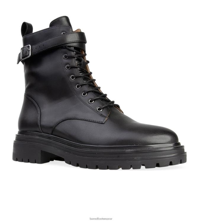 Bared Footwear mujer falaropo botas planas de cuero negro 4Z00494