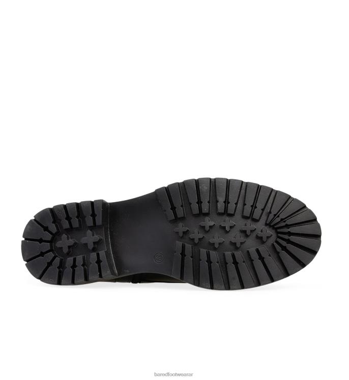 Bared Footwear mujer falaropo botas planas de cuero negro 4Z00494