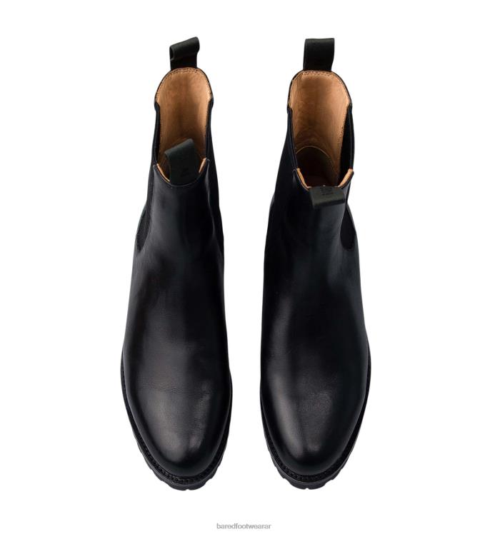 Bared Footwear mujer focha botas planas de cuero negro 4Z004204