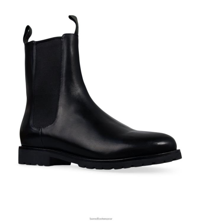 Bared Footwear mujer focha botas planas de cuero negro 4Z004204