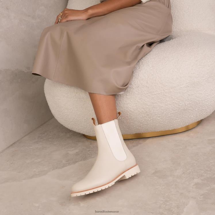 Bared Footwear mujer focha botas planas de piel color crudo con suela color crudo 4Z004274