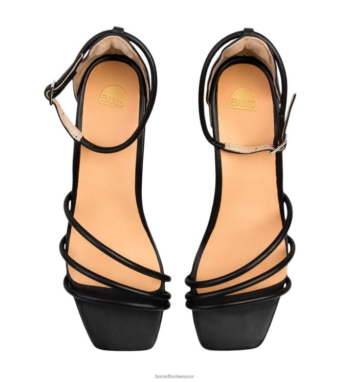 Bared Footwear mujer fulmar 2 tacones bajos de cuero negro 4Z004275