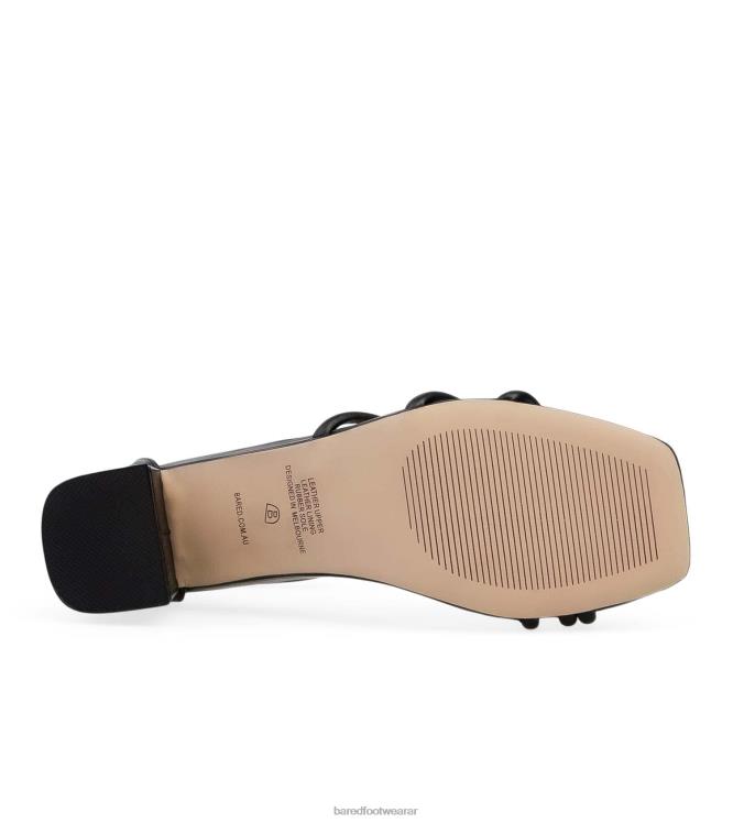 Bared Footwear mujer fulmar 2 tacones bajos de cuero negro 4Z004275