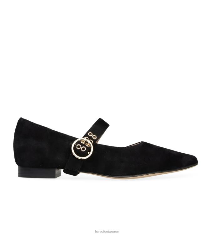 Bared Footwear mujer garceta bailarinas de ante negro 4Z004300