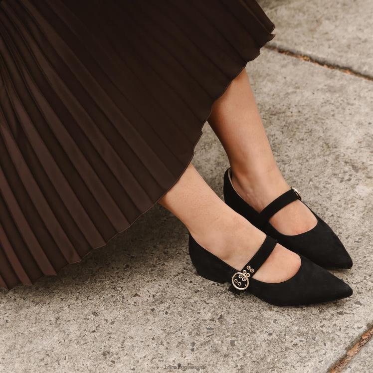 Bared Footwear mujer garceta bailarinas de ante negro 4Z004300