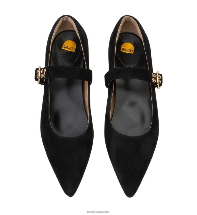 Bared Footwear mujer garceta bailarinas de ante negro 4Z004300