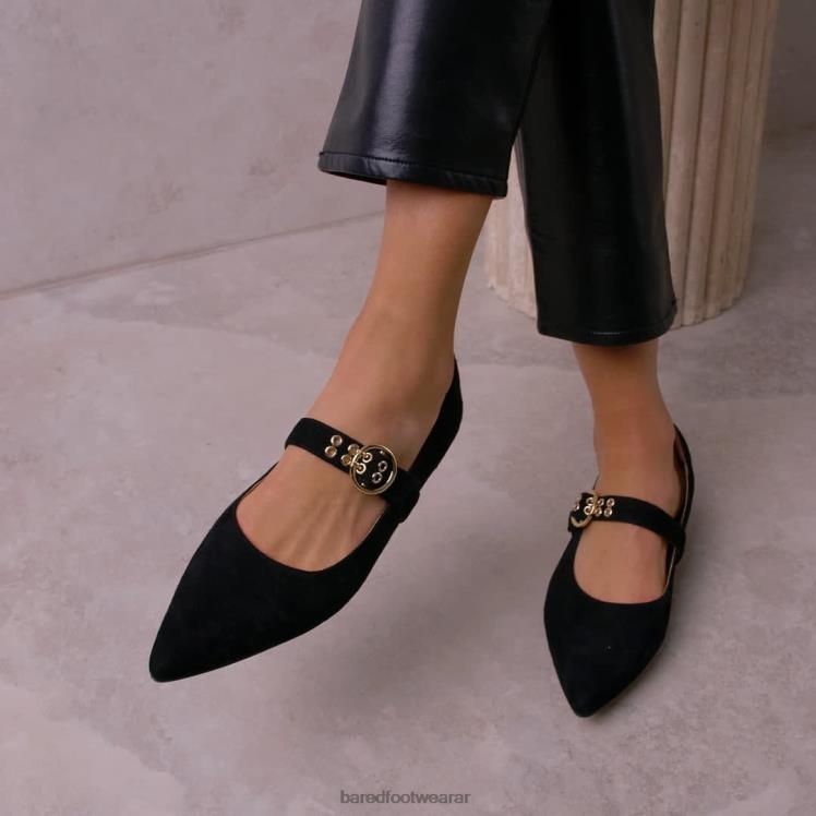 Bared Footwear mujer garceta bailarinas de ante negro 4Z004300
