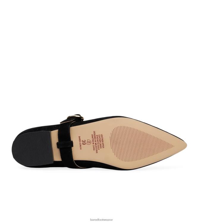 Bared Footwear mujer garceta bailarinas de ante negro 4Z004300