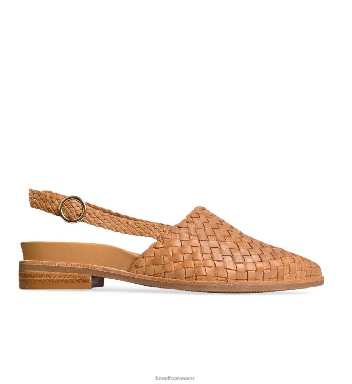 Bared Footwear mujer garza sandalias planas de cuero marrón claro 4Z004257