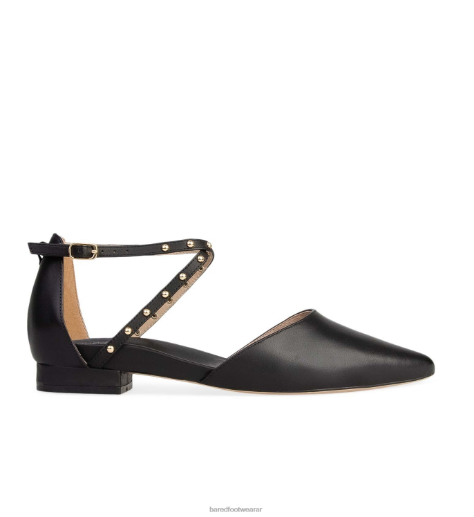 Bared Footwear mujer grackle bailarinas de cuero negro 4Z00479