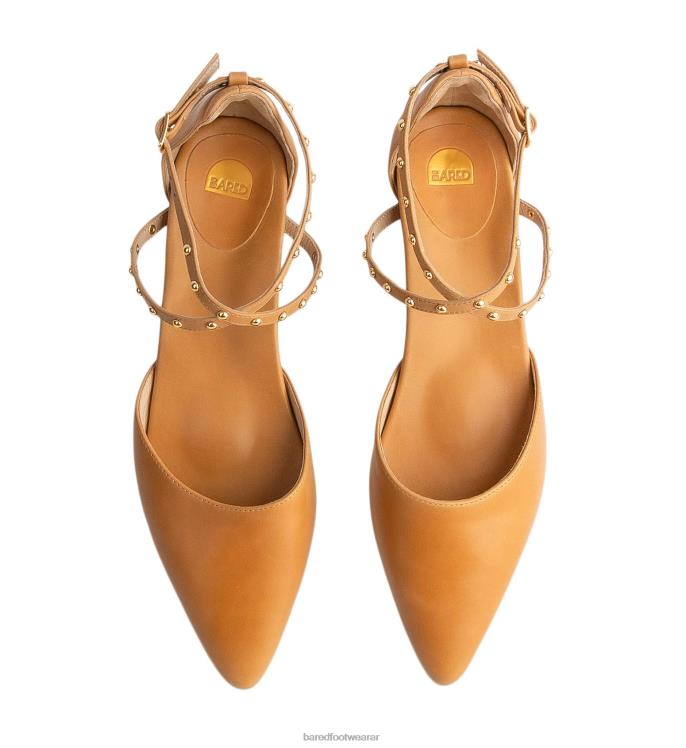 Bared Footwear mujer grackle bailarinas de cuero tostado 4Z00480