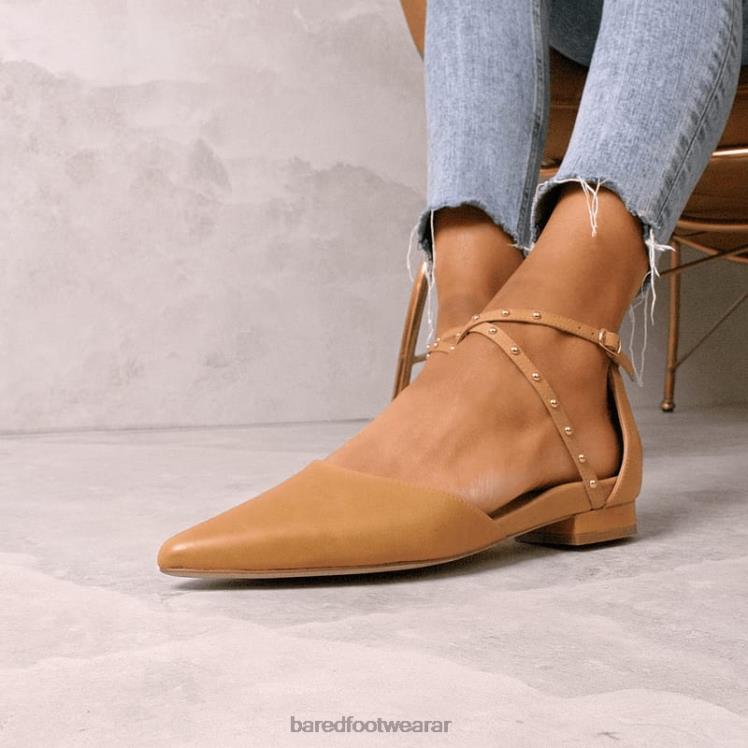 Bared Footwear mujer grackle bailarinas de cuero tostado 4Z00480