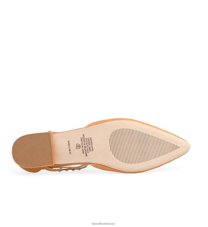 Bared Footwear mujer grackle bailarinas de cuero tostado 4Z00480