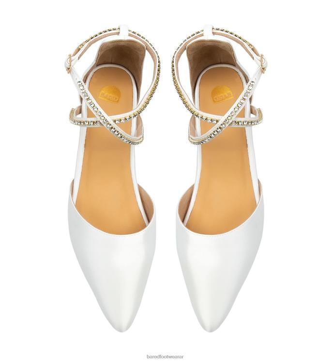 Bared Footwear mujer grackle bailarinas de raso blanco 4Z004137
