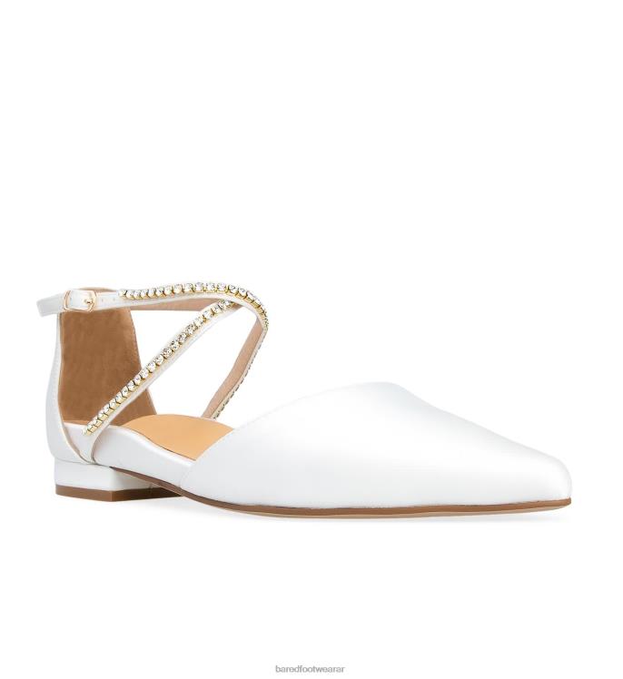 Bared Footwear mujer grackle bailarinas de raso blanco 4Z004137