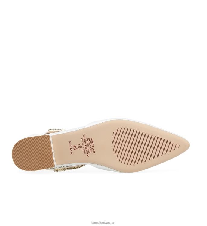 Bared Footwear mujer grackle bailarinas de raso blanco 4Z004137