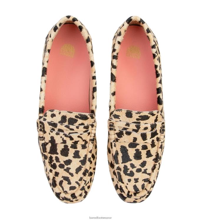 Bared Footwear mujer halcón 2 mocasines con pelo de becerro y motivo de leopardo 4Z00482