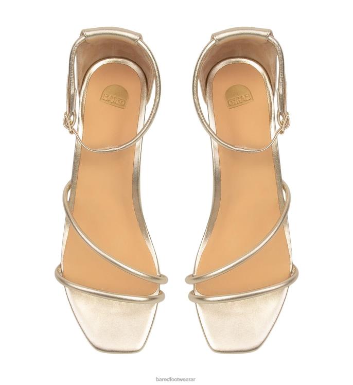 Bared Footwear mujer jilguero tacones bajos de cuero dorado suave 4Z004255