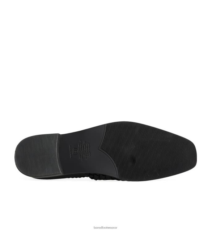 Bared Footwear mujer junco sandalias planas de cuero negro 4Z004172