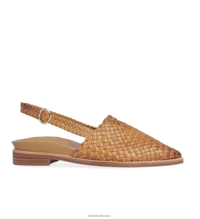 Bared Footwear mujer junco sandalias planas de cuero tostado 4Z004171