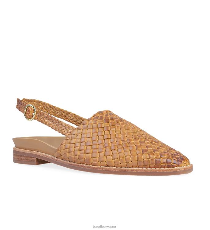 Bared Footwear mujer junco sandalias planas de cuero tostado 4Z004171
