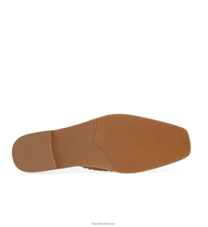 Bared Footwear mujer junco sandalias planas de cuero tostado 4Z004171