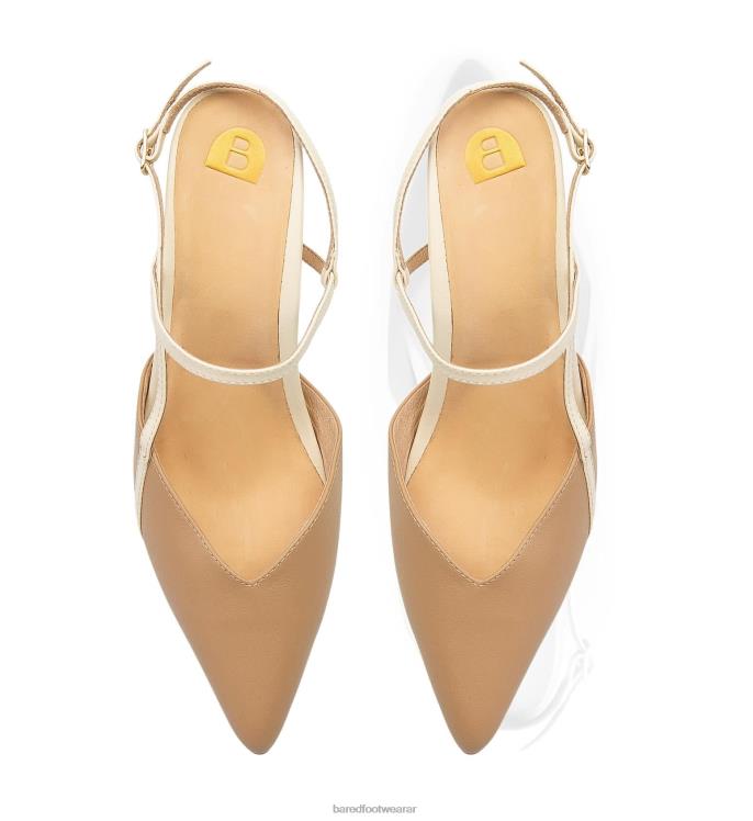 Bared Footwear mujer kiskadee tacones altos de cuero con leche y leche de avena 4Z004305