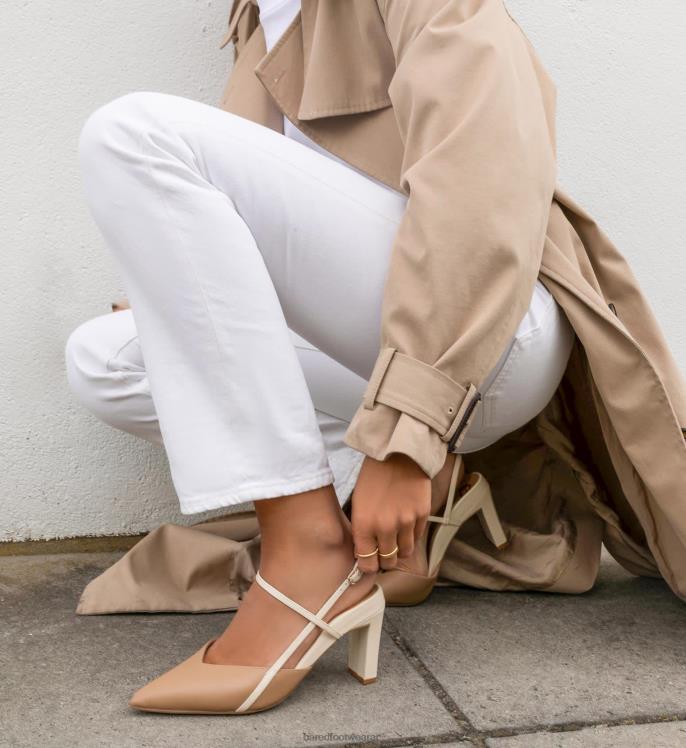 Bared Footwear mujer kiskadee tacones altos de cuero con leche y leche de avena 4Z004305