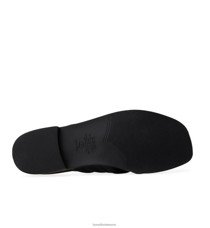 Bared Footwear mujer lora sandalias planas de cuero negro 4Z004168