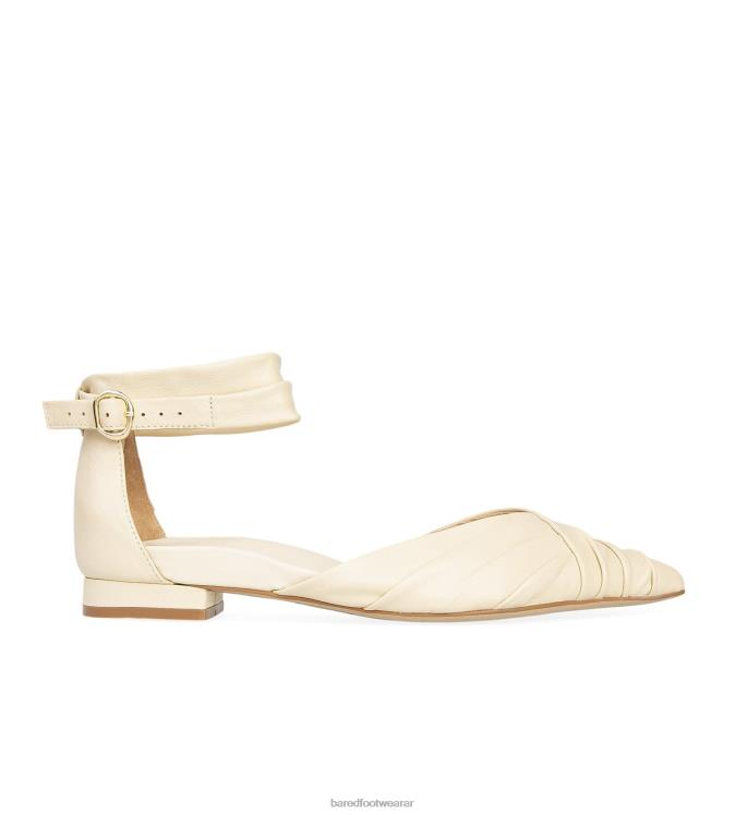 Bared Footwear mujer malkoha plano de cuero de leche de avena 4Z00476
