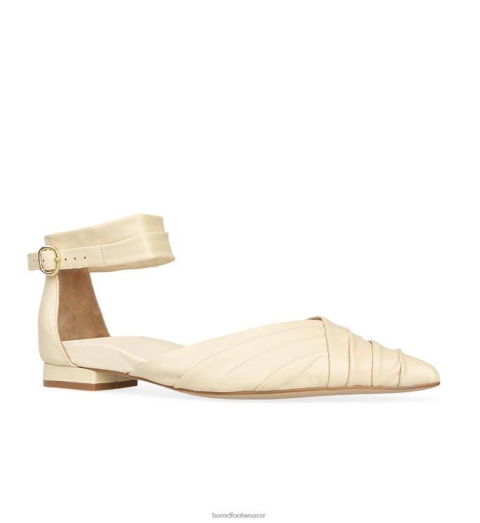 Bared Footwear mujer malkoha plano de cuero de leche de avena 4Z00476