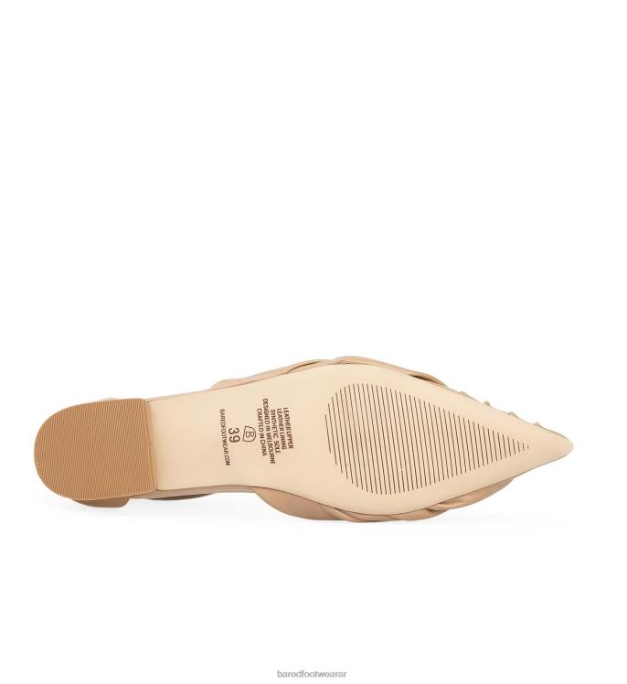 Bared Footwear mujer malkoha zapatos planos de cuero topo 4Z00475