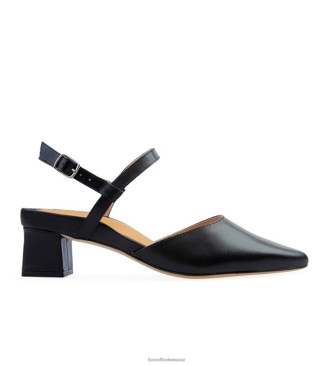 Bared Footwear mujer marabú tacones bajos de cuero negro 4Z004249