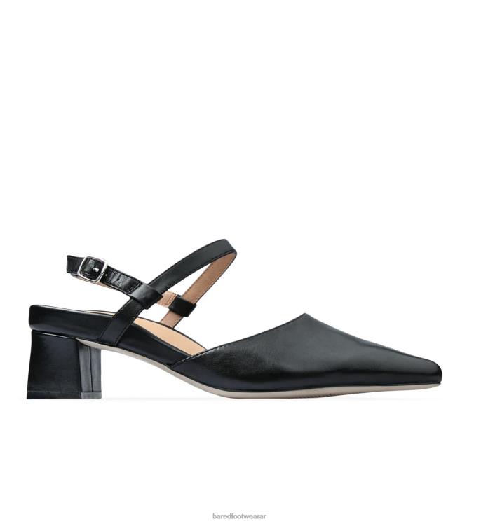 Bared Footwear mujer marabú tacones bajos de cuero negro 4Z004249