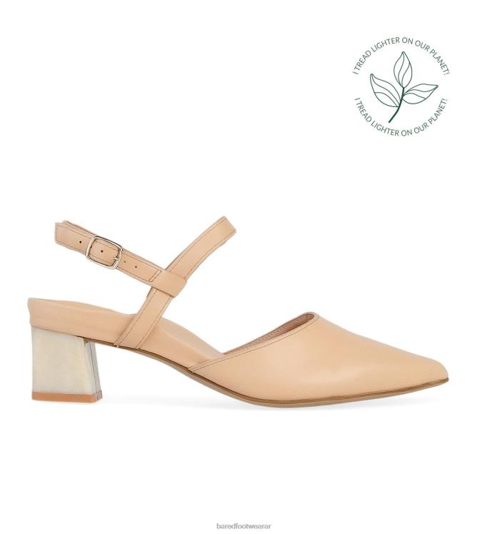 Bared Footwear mujer marabú tacones bajos de material vegetal toffee mirum 4Z004120