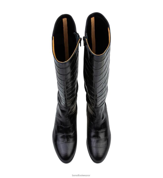 Bared Footwear mujer moa 2 botas planas de neopreno y piel de cocodrilo negro 4Z004294