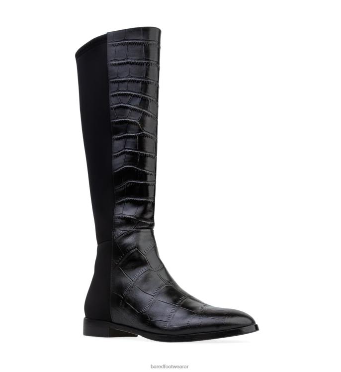 Bared Footwear mujer moa 2 botas planas de neopreno y piel de cocodrilo negro 4Z004294