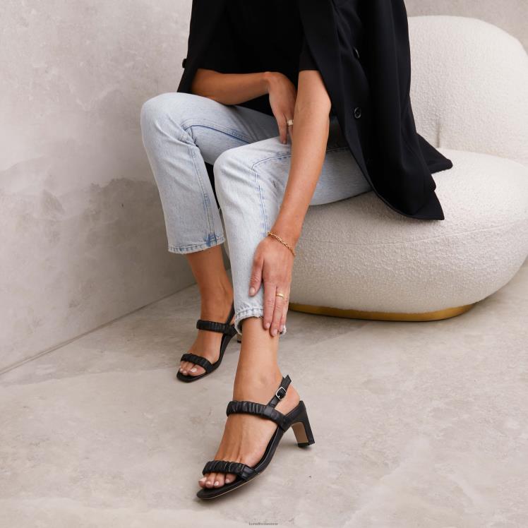 Bared Footwear mujer momoto tacones bajos de cuero negro 4Z004270