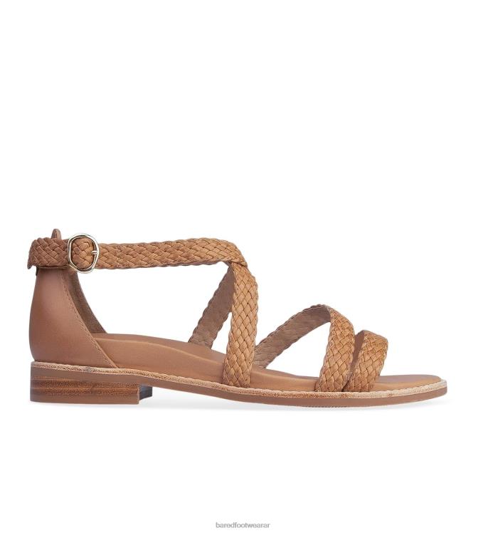 Bared Footwear mujer mérgulo sandalias planas de cuero tostado 4Z004173