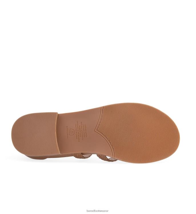 Bared Footwear mujer mérgulo sandalias planas de cuero tostado 4Z004173