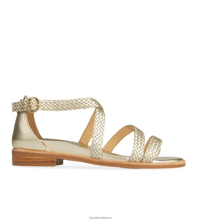 Bared Footwear mujer mérgulo sandalias planas de piel dorada 4Z004174