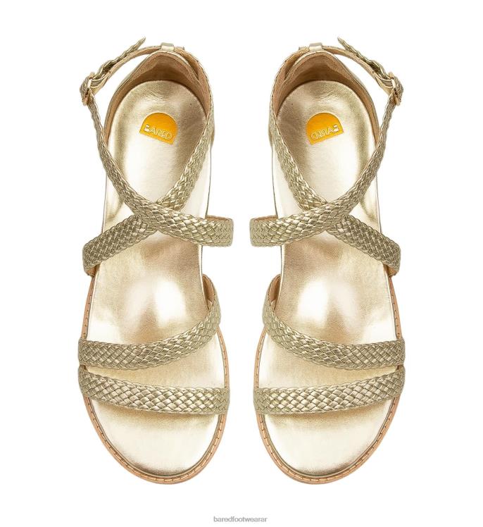 Bared Footwear mujer mérgulo sandalias planas de piel dorada 4Z004174