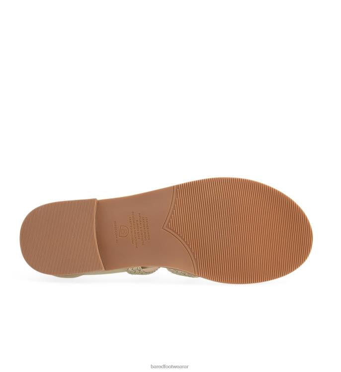 Bared Footwear mujer mérgulo sandalias planas de piel dorada 4Z004174