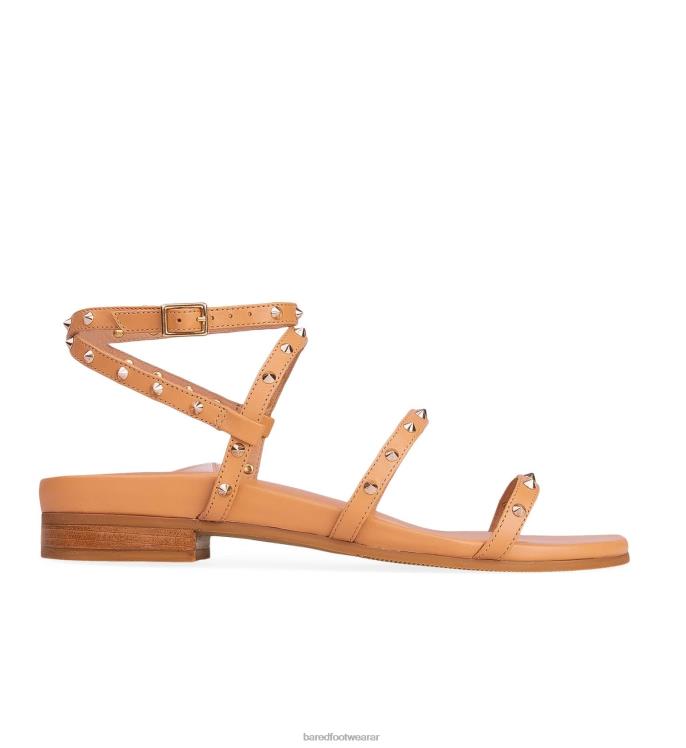 Bared Footwear mujer pantano sandalias planas de cuero marrón claro 4Z004239