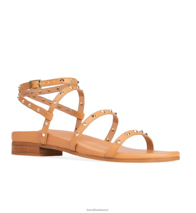 Bared Footwear mujer pantano sandalias planas de cuero marrón claro 4Z004239