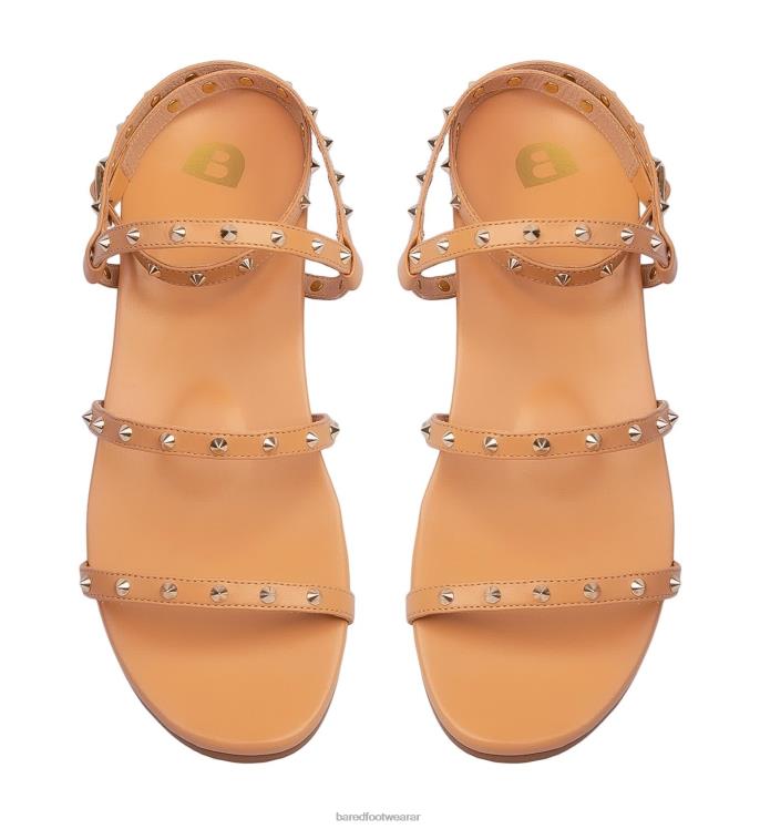 Bared Footwear mujer pantano sandalias planas de cuero marrón claro 4Z004239