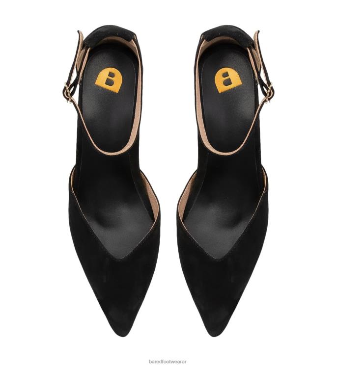 Bared Footwear mujer papamoscas norteamericano tacones altos de gamuza negra 4Z004114