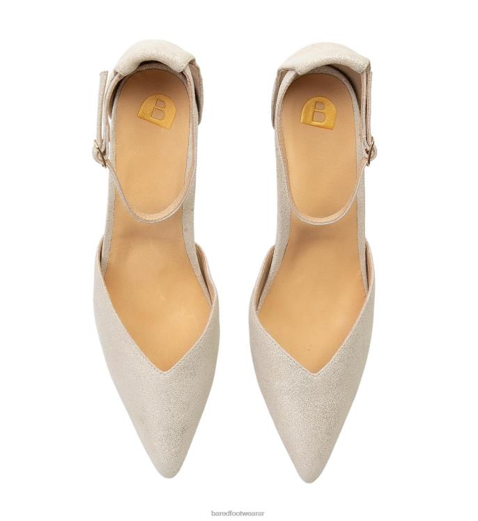 Bared Footwear mujer papamoscas norteamericano tacones de cuero con brillo de champán 4Z004113