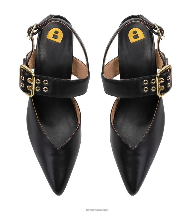 Bared Footwear mujer pardalote tacones altos de cuero negro 4Z00488