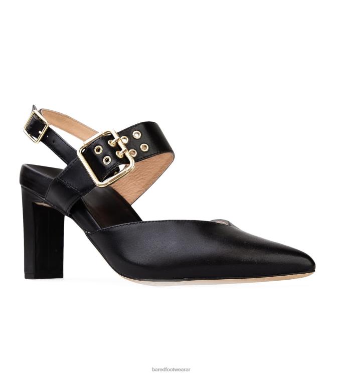 Bared Footwear mujer pardalote tacones altos de cuero negro 4Z00488